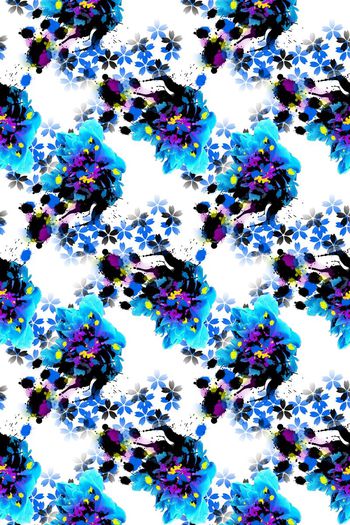 508372-原创手绘抽象水彩水墨花卉 碎花  