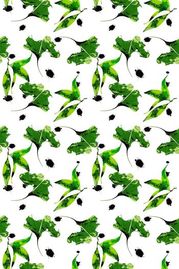 508374-原创手绘抽象 时尚叶子叶片 水彩 