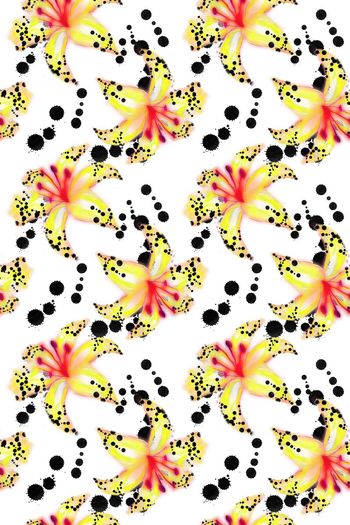 508386-原创抽象手绘泼墨花朵 时尚清新女装