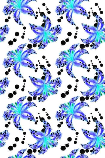 508387-原创抽象手绘泼墨花朵 时尚清新女装