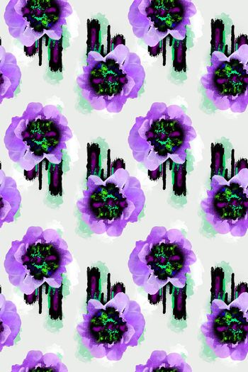 508434-原创手绘潮流水彩水墨抽象花卉  花