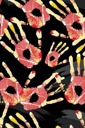 血手印印花华亿平台图片