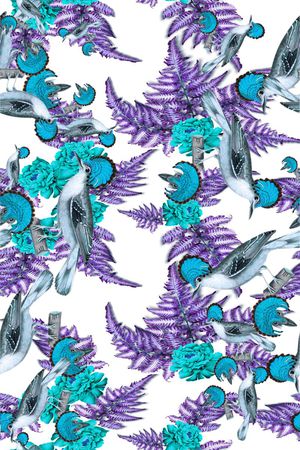 鸟花草印花华亿平台图片