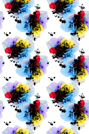 508491-原创抽象墨点泼墨花卉  时尚清新 