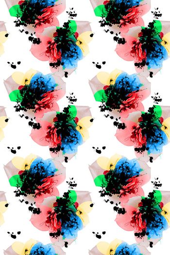 508492-原创抽象墨点泼墨花卉  时尚清新 