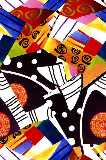 508511-抽象油画解构拼贴组合