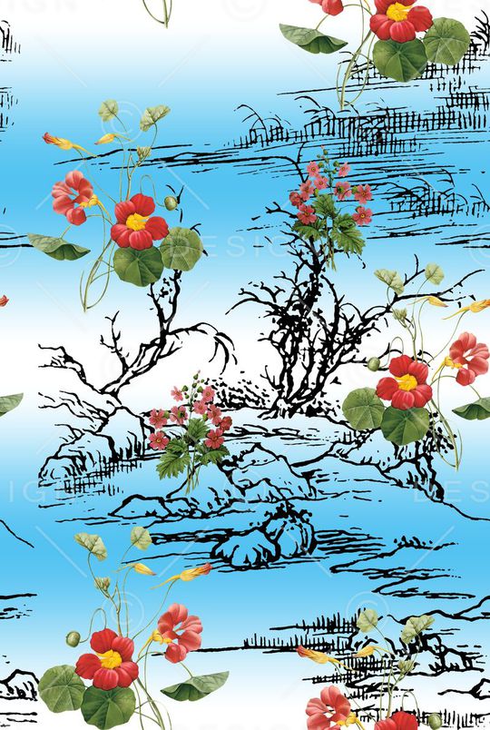 中国风印花华亿平台图片