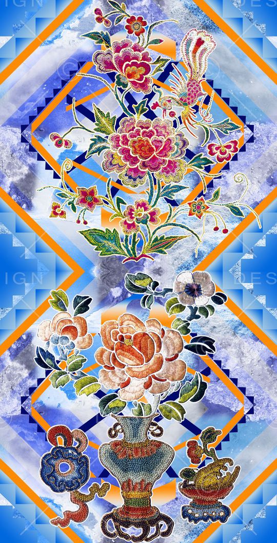 MAX-中国风印花华亿平台图片