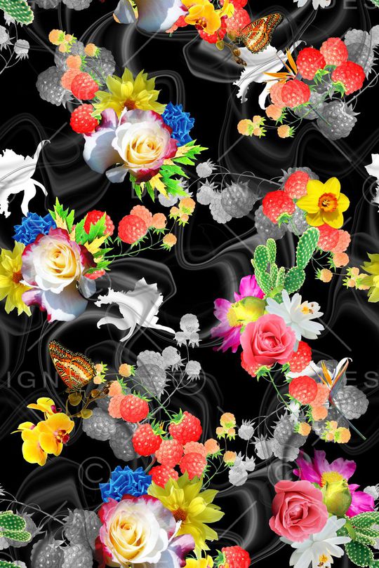 花卉印花华亿平台图片