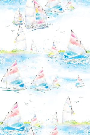 写意风景景观印花华亿平台图片