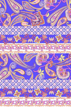 波西米亚腰果花印花华亿平台图片