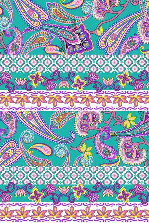 波西米亚腰果花印花华亿平台图片