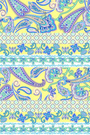 波西米亚腰果花印花华亿平台图片