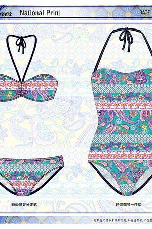 波西米亚腰果花印花华亿平台图片