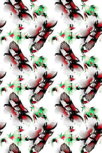 509238-高端原创抽象手绘花卉底纹格子  清