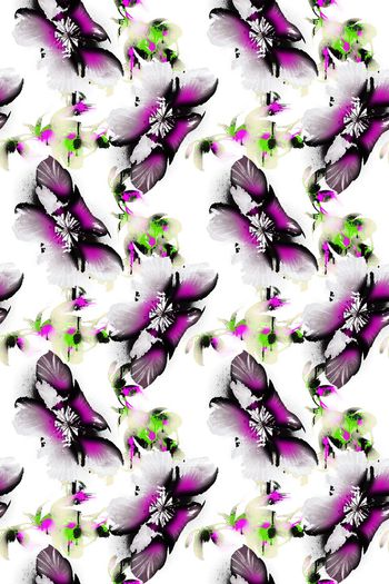 509240-高端原创抽象手绘花卉底纹格子  清