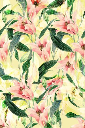 百合花印花华亿平台图片