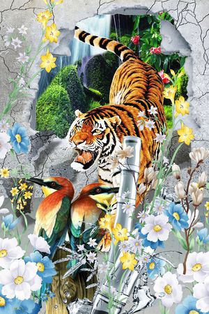 潮流时尚印花华亿平台图片