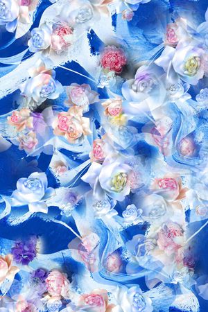 蓝色印花华亿平台图片