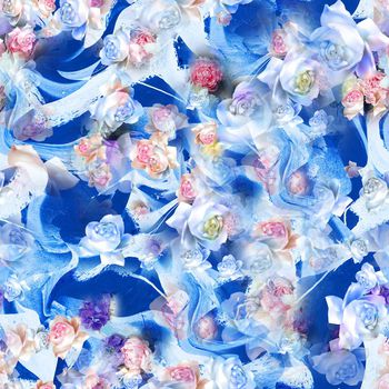 蓝色印花华亿平台图片