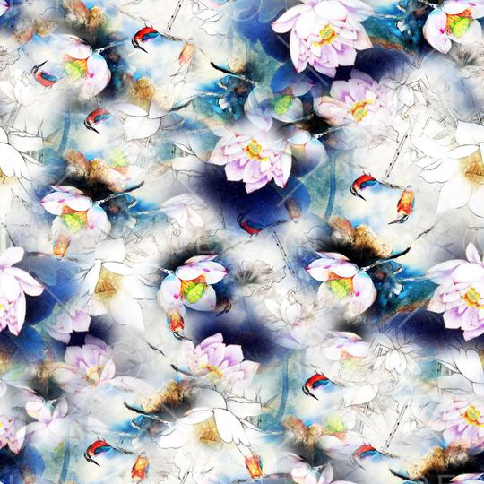 荷花印花华亿平台图片