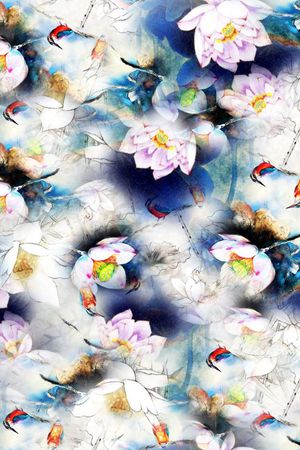 荷花印花华亿平台图片