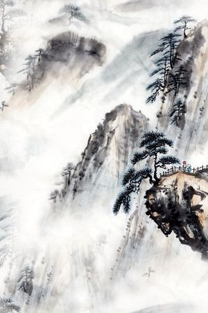 水墨印花华亿平台图片