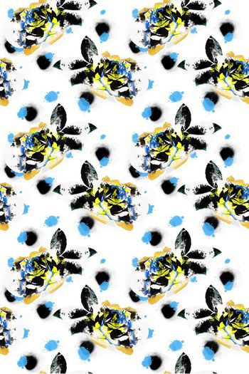 509398-高端手绘水彩水墨 时尚清新小碎花 