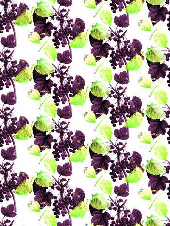 509419-大牌田园风炫彩清新植物花卉女装图案