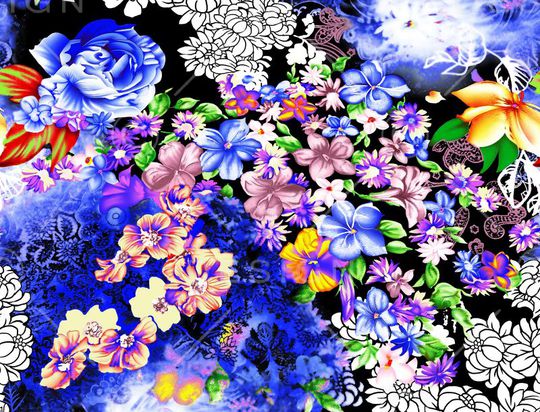 花卉印花华亿平台图片