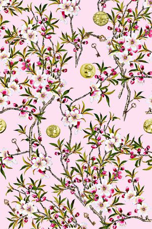 钥匙钱币印花华亿平台图片