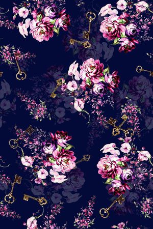 花卉印花华亿平台图片