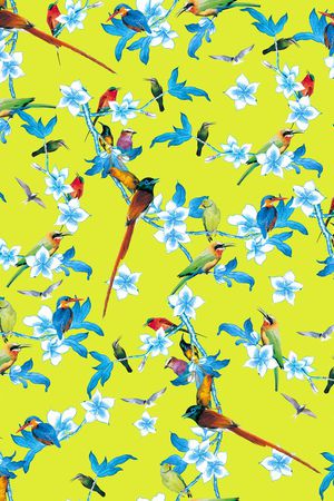 百鸟争鸣印花华亿平台图片