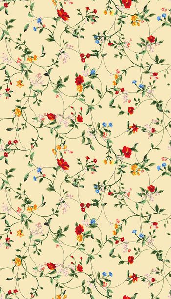 509723-欧美流行时尚清新无限绿叶小花 家纺