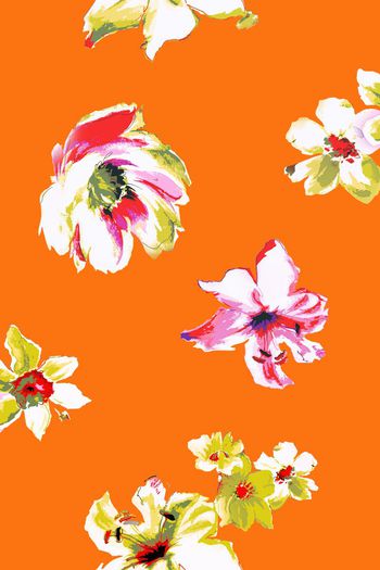 510066-满版欧美风手绘水彩花卉设计