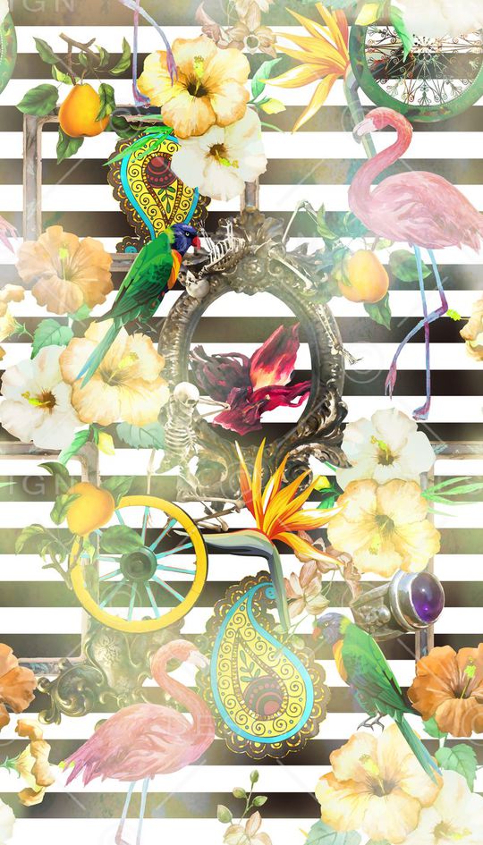 复古时尚印花华亿平台图片