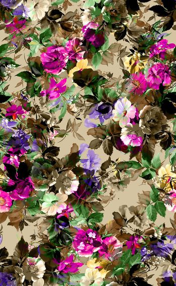 510251-欧美流行时尚斜方向花卉 女装连衣裙