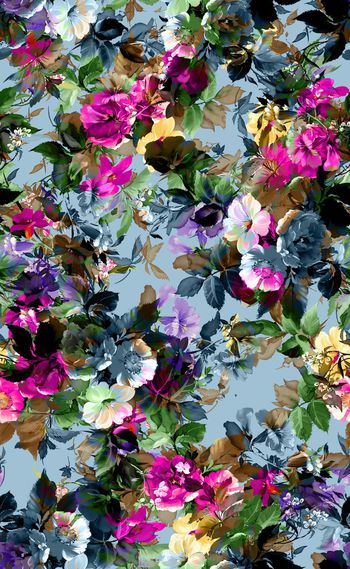 510252-欧美流行时尚斜方向花卉 女装连衣裙