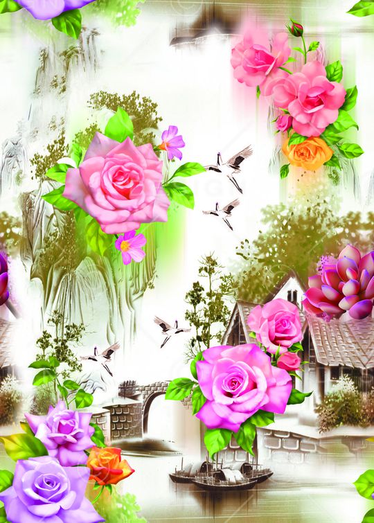 MAX-中国风印花华亿平台图片