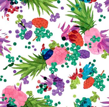 510344-原创时尚大牌水果菠萝葡萄绘画华亿平台