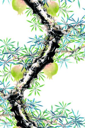 传统水墨印花华亿平台图片