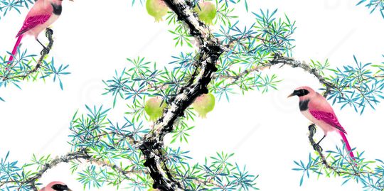 传统水墨印花华亿平台图片