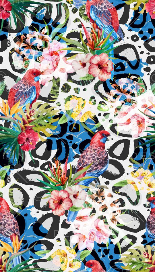 热带风情印花华亿平台图片