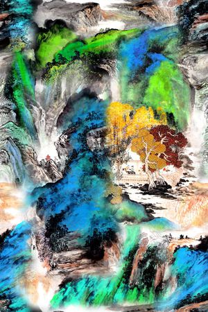 中国风印花华亿平台图片