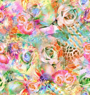 510614-油画质感花卉豹纹