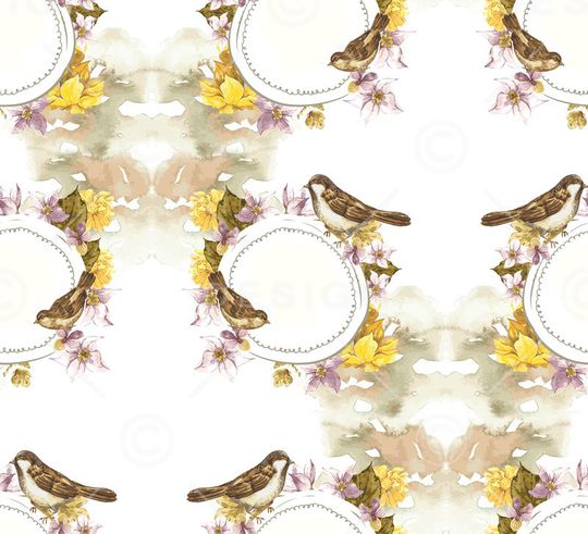 抽象花卉花环印花华亿平台图片