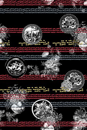 黑白花印花华亿平台图片