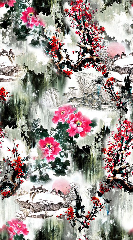 中国风印花华亿平台图片