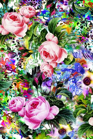 抽象绚丽印花华亿平台图片