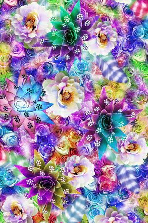 彩炫花卉印花华亿平台图片